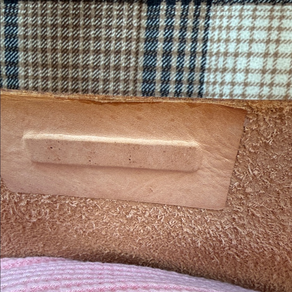 American Apparel Tan LEATHER Tote Bag EXCELLENT CONDITION HARDLY USED 14 X 14 - Picture 7 of 13